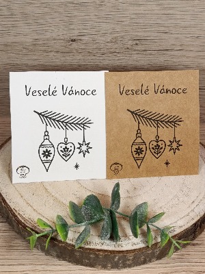 Veselé Vánoce větvička s ozdobami