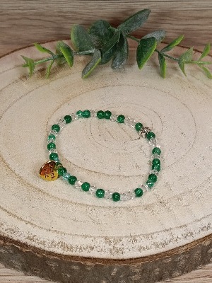 Náramek s kytičkou a přívěskem děkuji