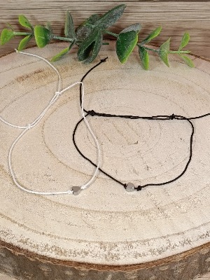 Párový náramek s mini hematitovými srdíčky